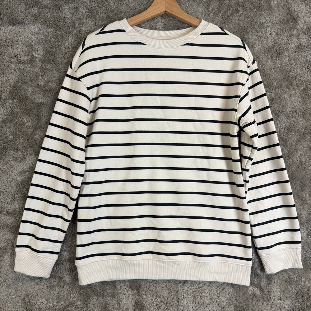 Cat & Jack Black White Stripe Sweatshirt Pullover Girls XL 14